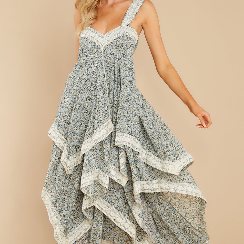 Fall In Love Sage Maxi Dress Size Large - Picture 2 of 4